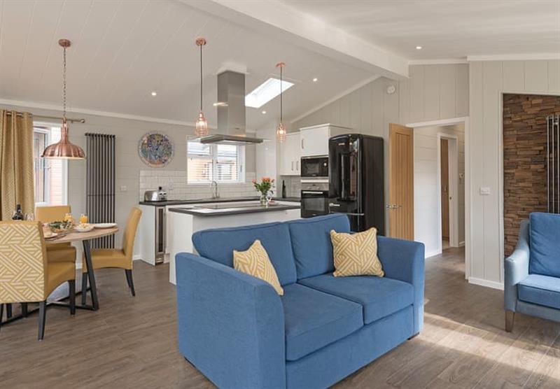 Living area in an Oxburgh Premier at Norfolk Woods Resort & Spa in Pentney, King’s Lynn