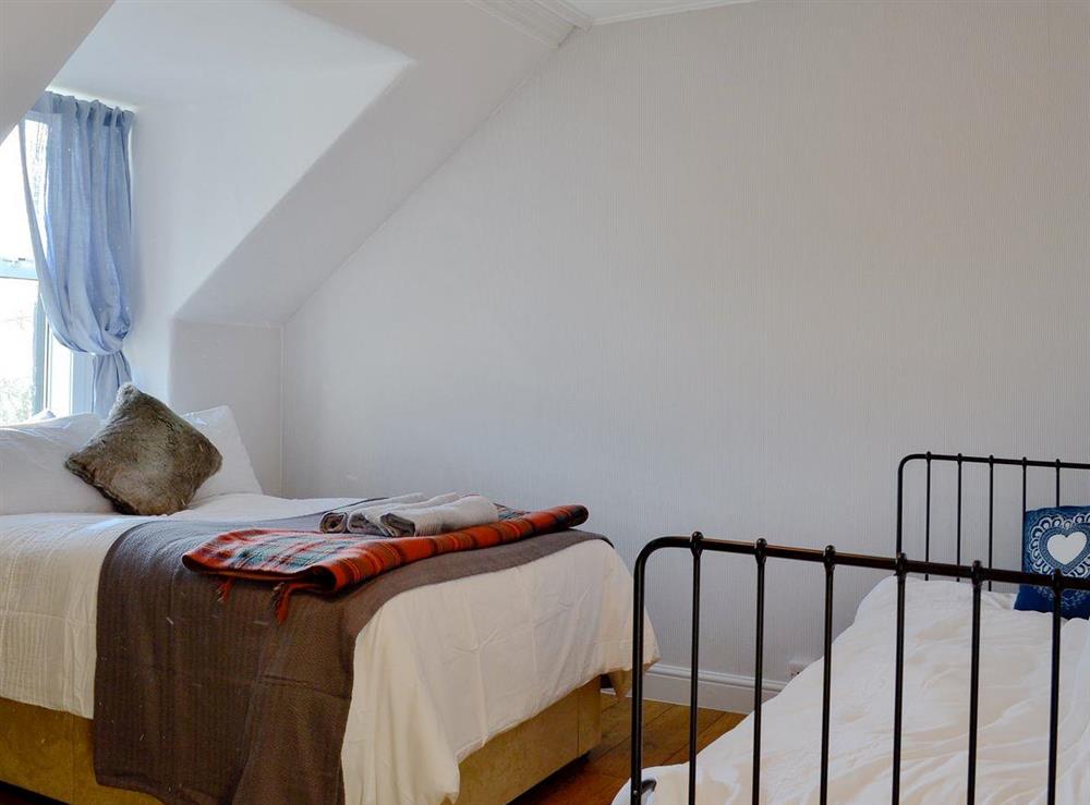 Cosy bedroom with single bed and ¾ double bed (photo 2) at North Balloch Farmhouse in Barr, near Girvan, Ayrshire