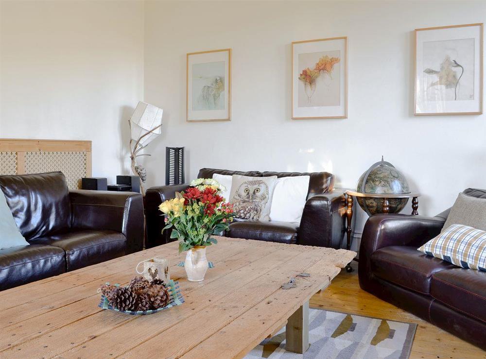 Cosy living room at North Balloch Farmhouse in Barr, near Girvan, Ayrshire