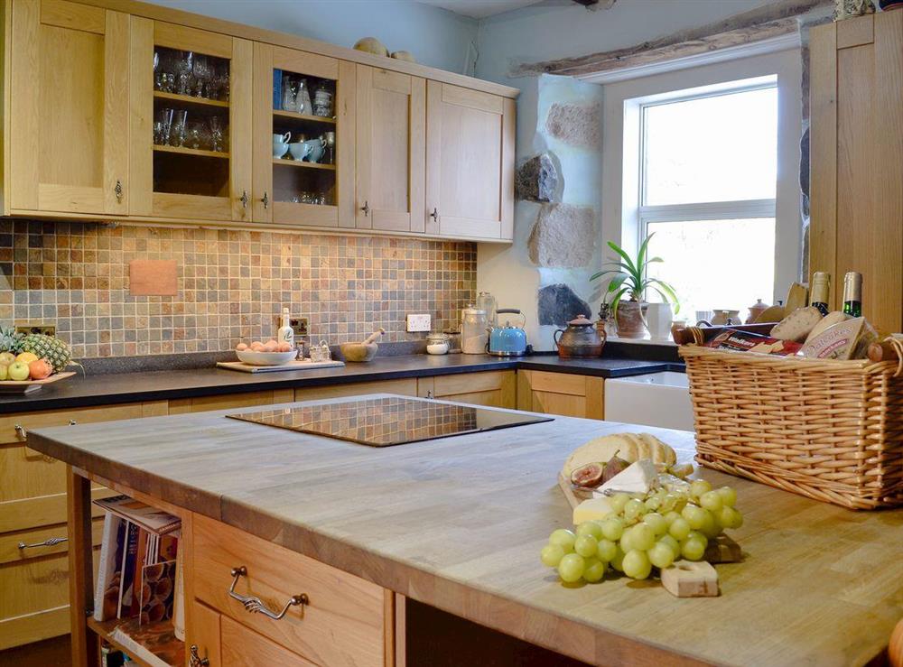 Well equipped kitchen at North Balloch Farmhouse in Barr, near Girvan, Ayrshire