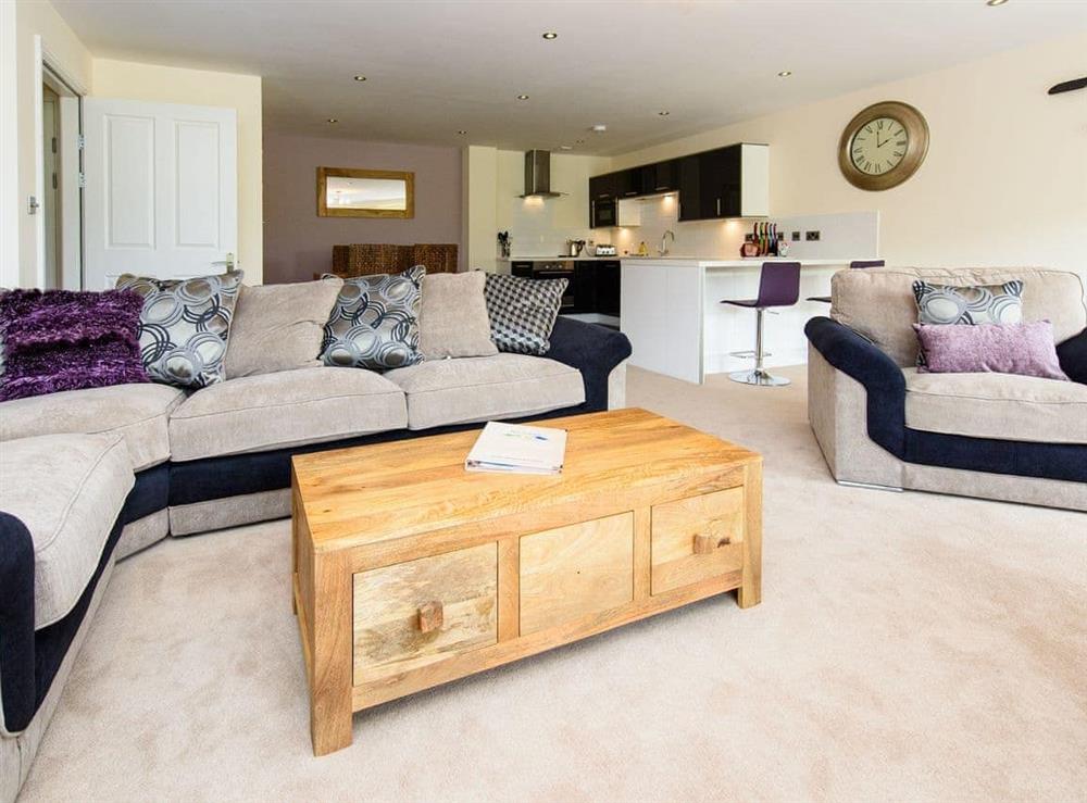 Spacious open-plan living area at North Bay Sands Apartment 3 in Scarborough, North Yorkshire