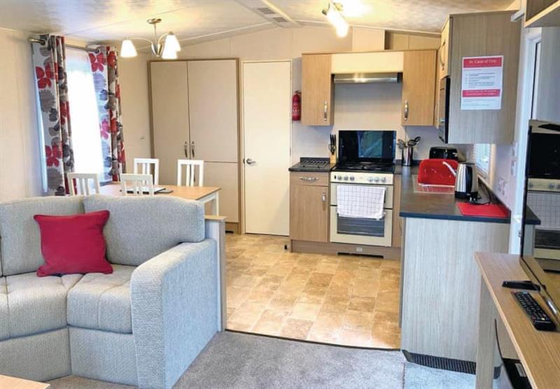 Inside the Hawthorn caravan at North Lakes Country Park in Silloth, Cumbria