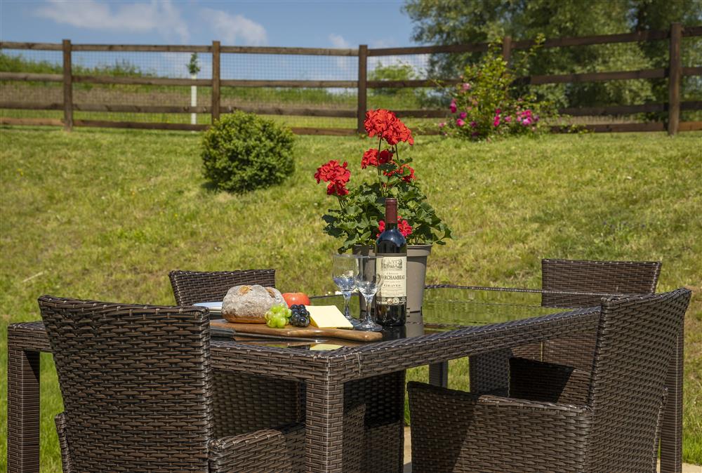 The ideal spot for al-fresco dining in this glorious rural location   at North Leigh Barn, Crediton 