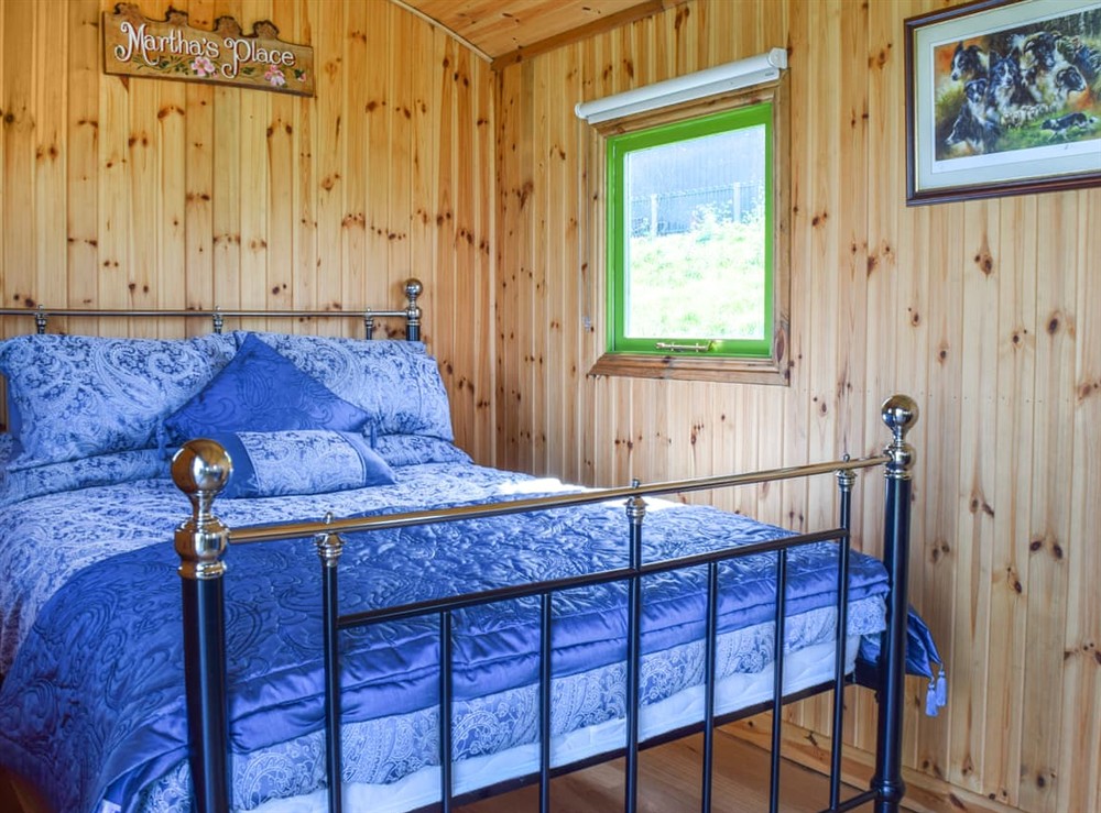 Double bedroom at North Moor Farm Shepherds Hut in Upper Heaton, Huddersfield, West Yorkshire