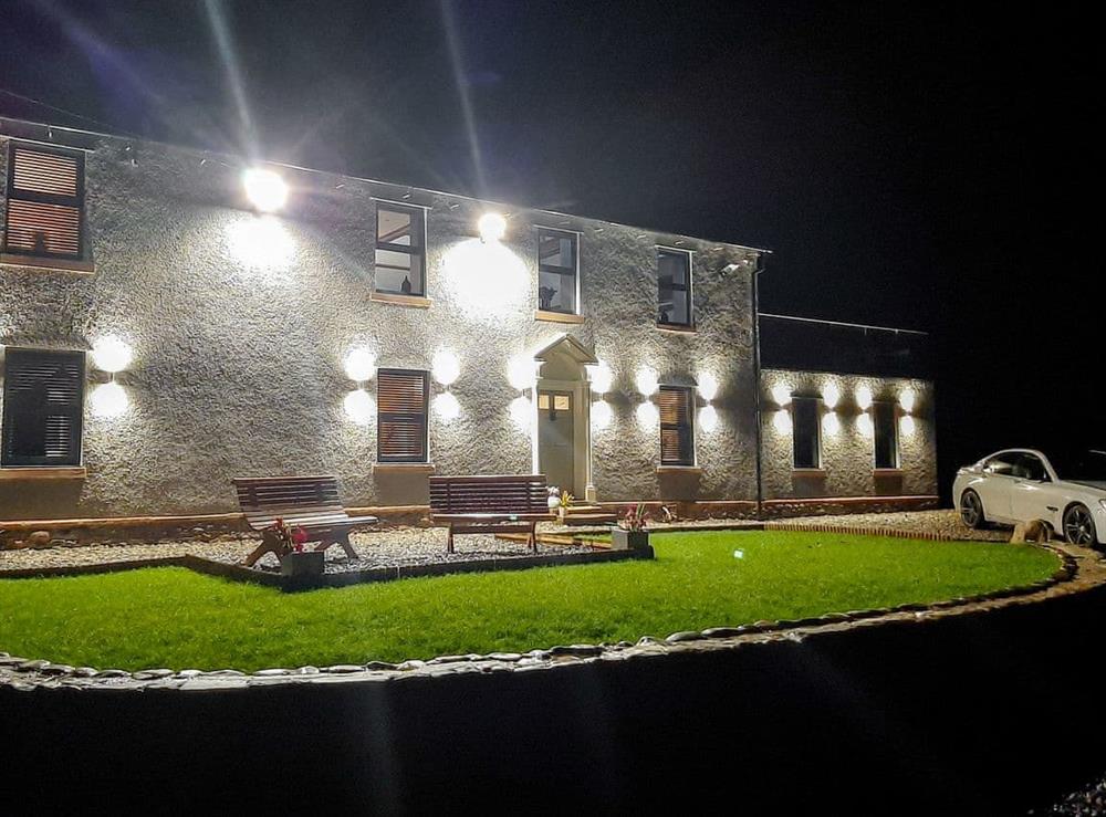 Exterior at night at North Plain Farm in Bowness on Solway, Cumbria