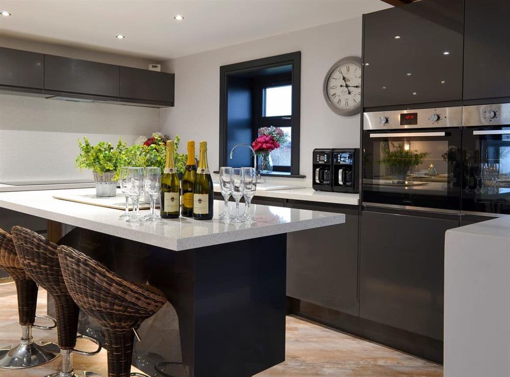 Modern well equipped kitchen at North Plain Farm in Bowness on Solway, Cumbria