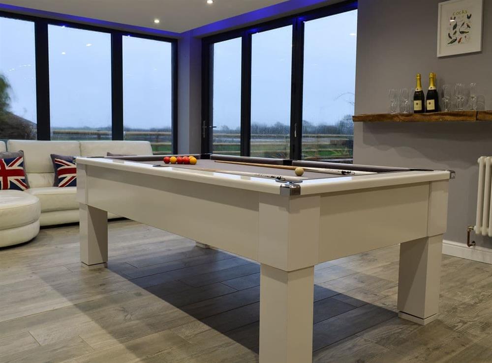 Well presented games room at North Plain Farm in Bowness on Solway, Cumbria