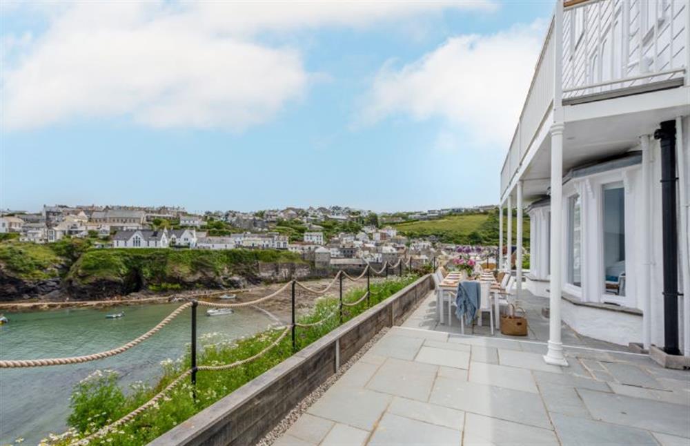Plenty of room for entertaining on the terrace at Northcliffe, Port Isaac
