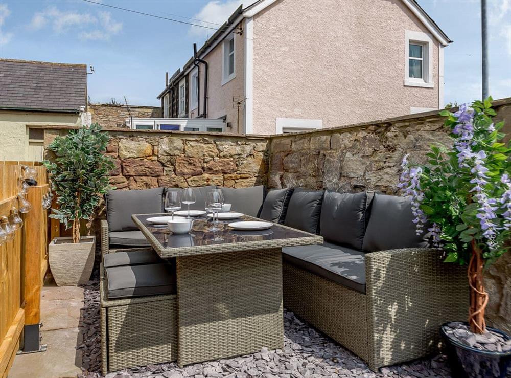 Sitting-out-area at Northern Hideaway in Seahouses, Northumberland