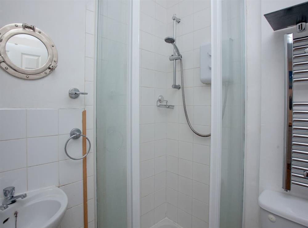 Shower room at Northumberland apartment in Teignmouth, Devon