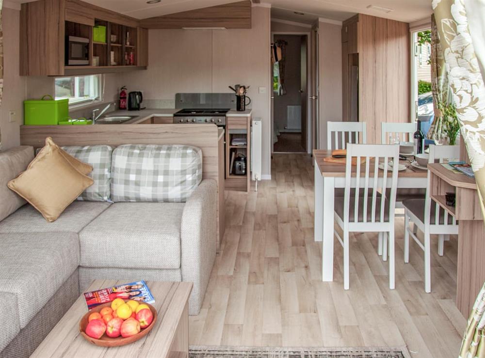 Open plan living space at Number 110 in West Quantoxhead, near Watchet, Somerset
