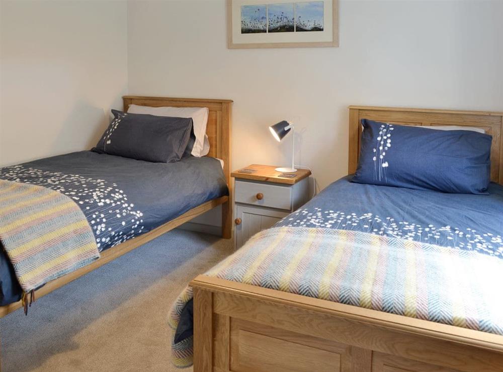 Comfortable twin bedroom at Number 19 in Trewellard, near St Just, Cornwall