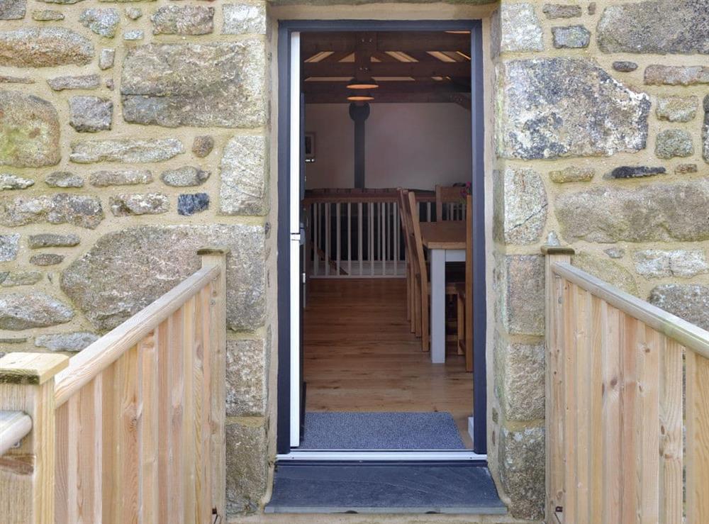 Side exit to outdoor area at Number 19 in Trewellard, near St Just, Cornwall