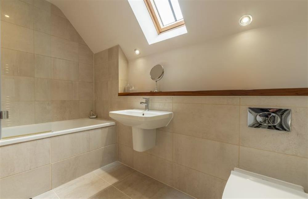 First floor: Bathroom has bath and shower over at Number One, Burnham Market near Kings Lynn