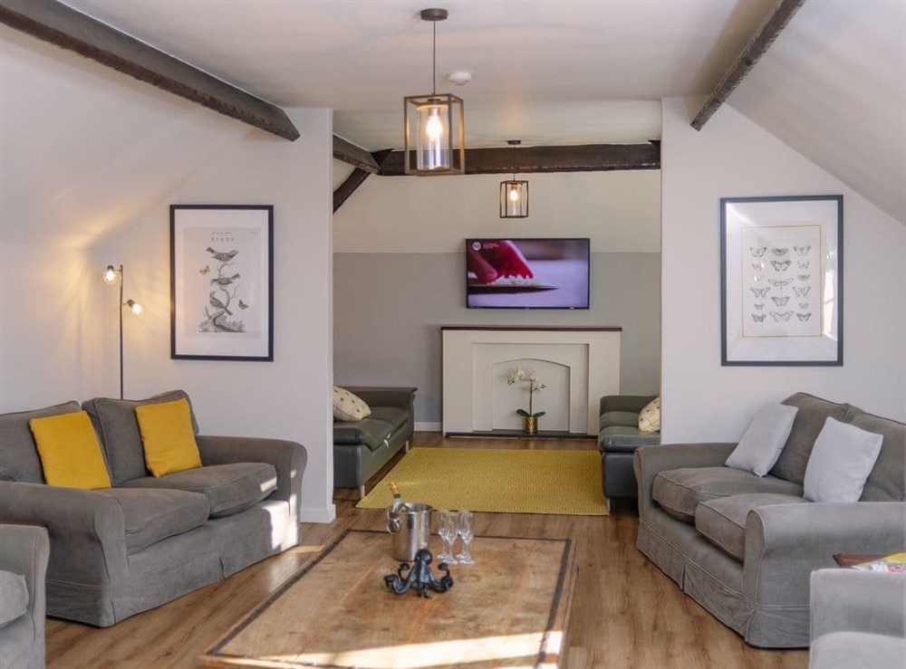 Living area at Number One in Tawstock, near Barnstaple, Devon