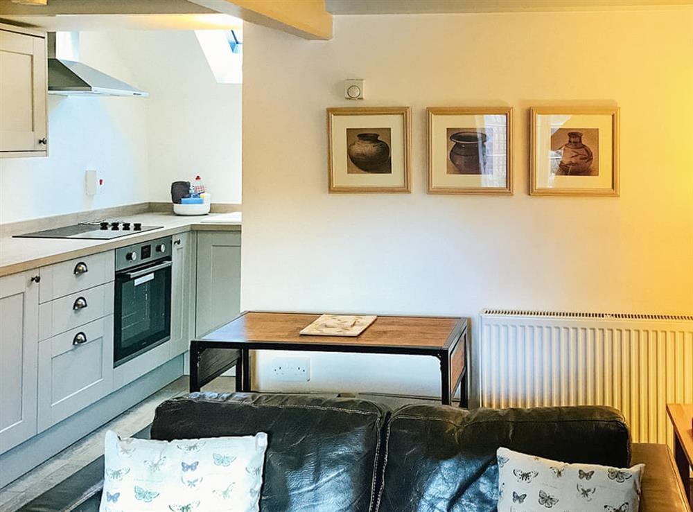 Open plan living space at Nurses Cottage in Ashbourne, Derbyshire