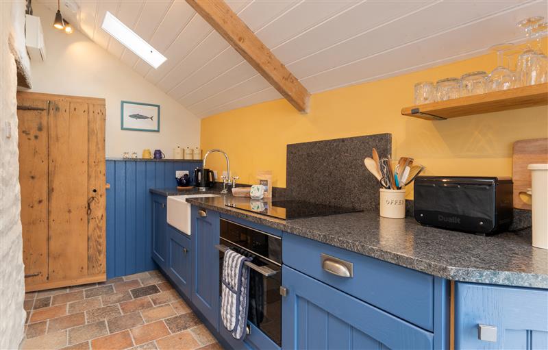 This is the kitchen at Nyth Fach, New Quay
