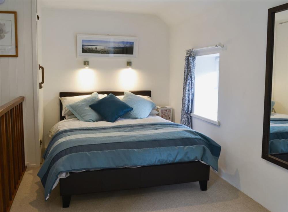 Galleried double bedroom at Oak Apple Cottage in Upottery, near Honiton, Devon