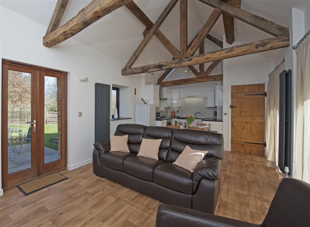 Open plan living space at Oak Barn in Fernhill Farm, Ryde & East Wight