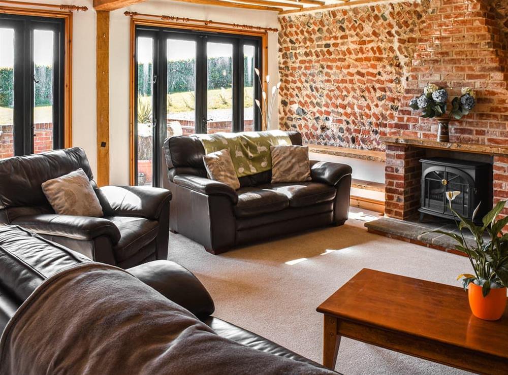 Living room at Oak Barn in Metton, Norfolk