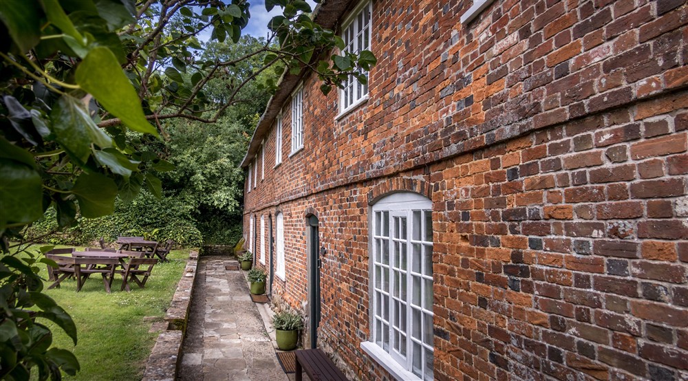 The path to Oak Cottage, St Gabriels Elm Cottage and Ash Cottage, Dorset at Oak Cottage in Bridport, Dorset