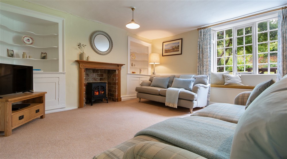 The sitting room at Oak Cottage in Bridport, Dorset