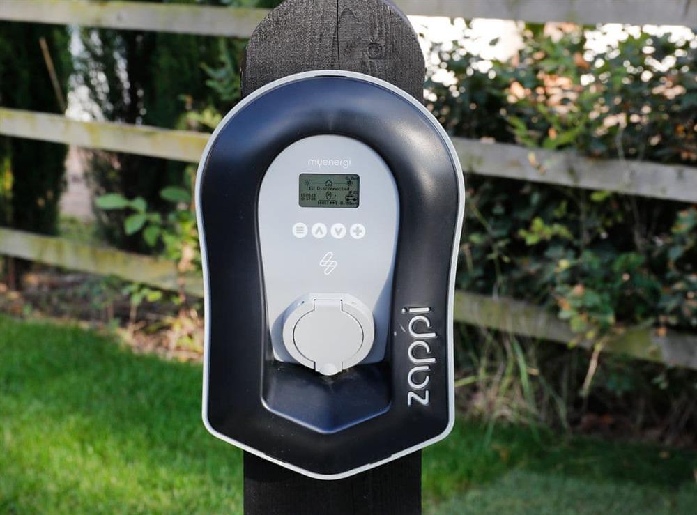 Car charging point at Oak Cottage in Dorsington, near Stratford-Upon-Avon, Warwickshire