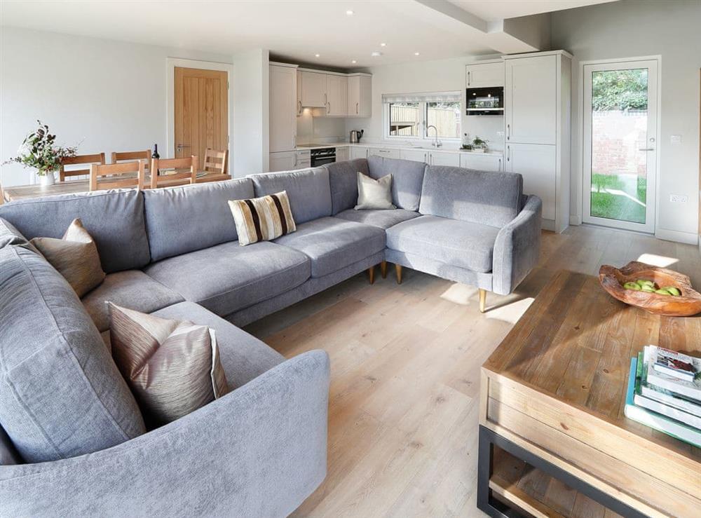 Open plan living space at Oak Cottage in Dorsington, near Stratford-Upon-Avon, Warwickshire