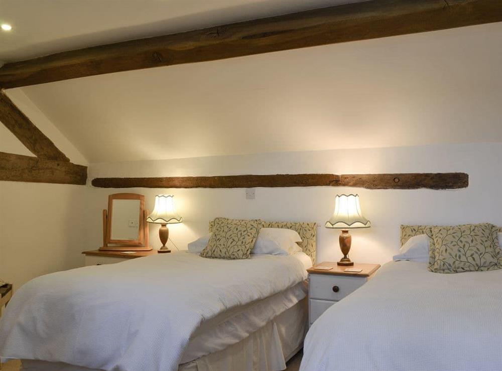 Twin bedroom at Oak Cottage in Trefonen, near Oswestry, Shropshire