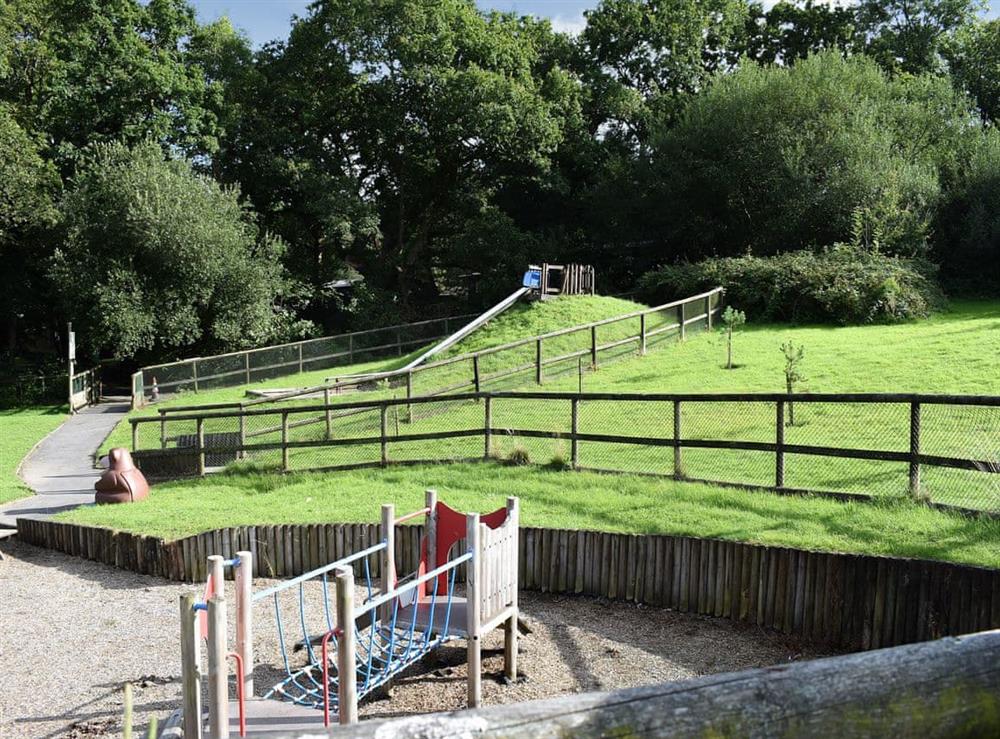 Children’s play area at Oak Haven in Cenarth, near Newcastle Emlyn, Carmarthenshire, Dyfed