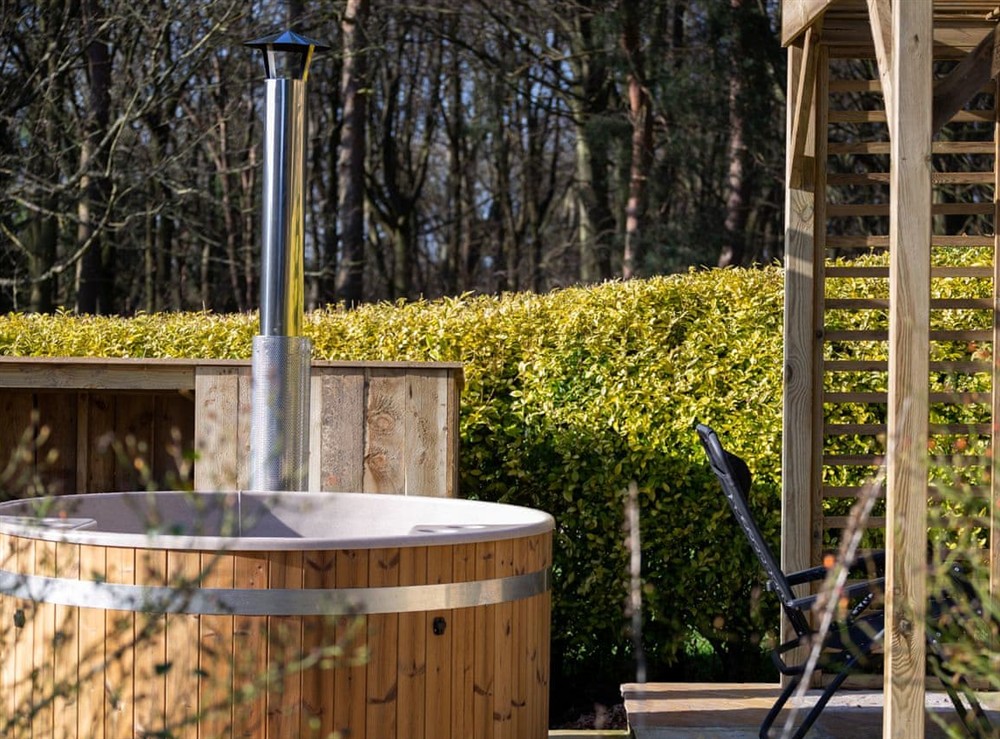 Hot tub at Oak House in Harewood, near Leeds, West Yorkshire