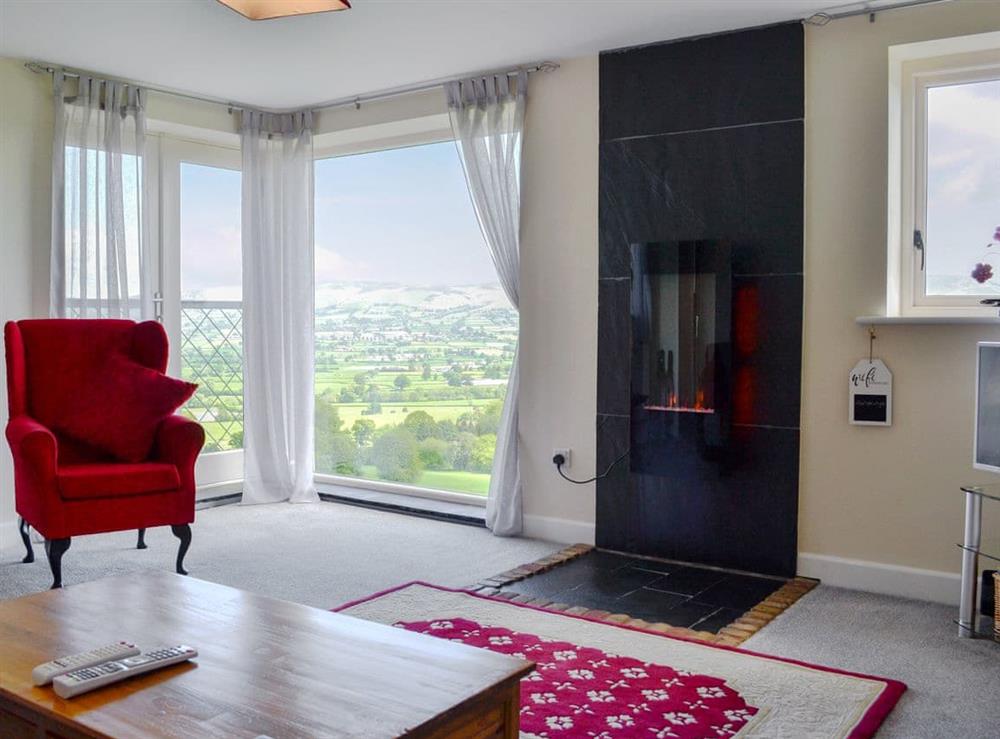 Wonderful countryside views from the living room at Oak House in near Llanrhaeadr, North Wales Borders, Denbighshire
