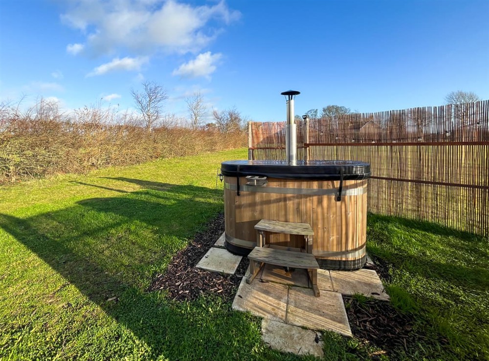 Hot tub at Oak Hut in Temple Bruer, Lincolnshire