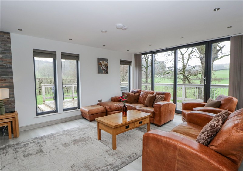 Enjoy the living room at Oak Lodge, Llangunllo
