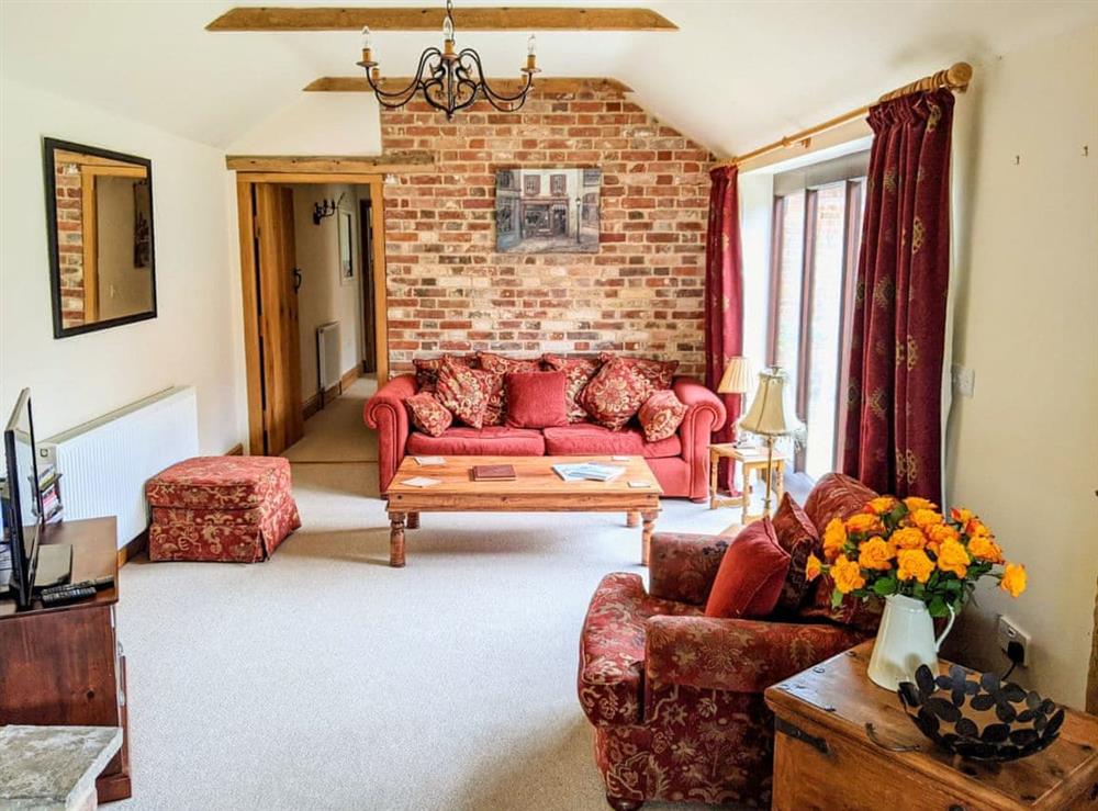 Living area at Oak Tree Barn in Wymondham, near Norwich, Norfolk