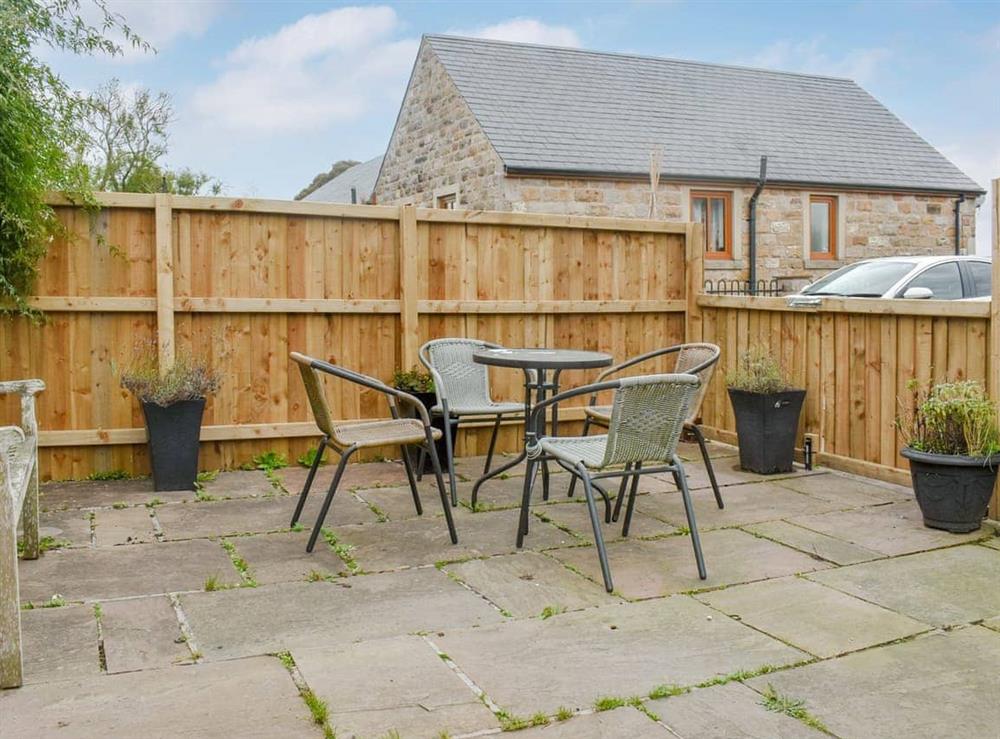 Patio at Oak Tree Cottage in Fence, Lancashire