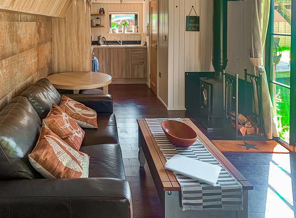 Living area at Oak Tree Lodge in Dartmouth, Devon
