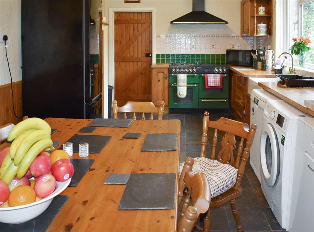 Convenient dining area within well-equipped kitchen at Oakdene Lodge in Wimborne, Dorset