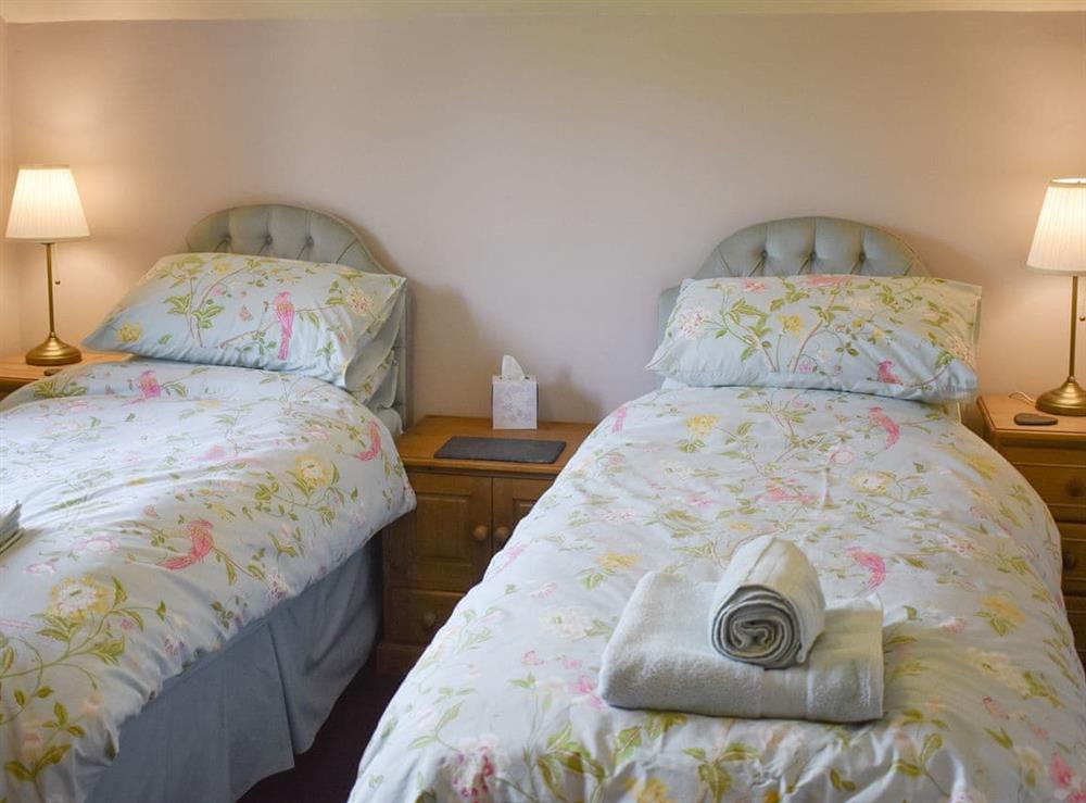 Good-sized twin bedroom at Oakdene Lodge in Wimborne, Dorset