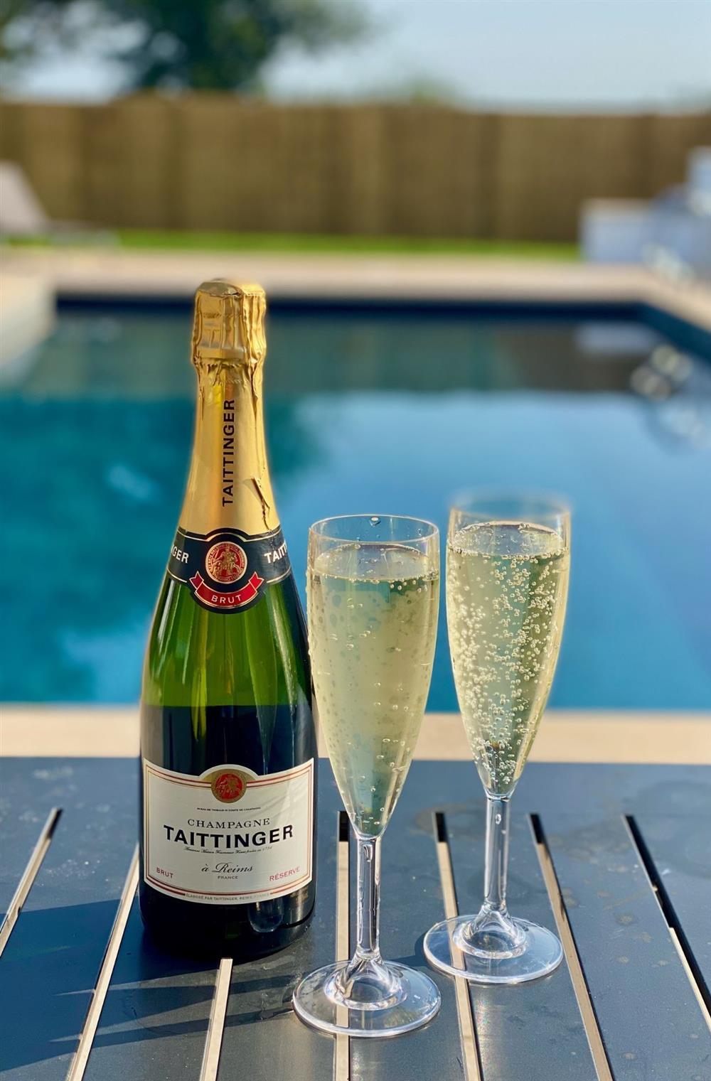 Champagne by the pool