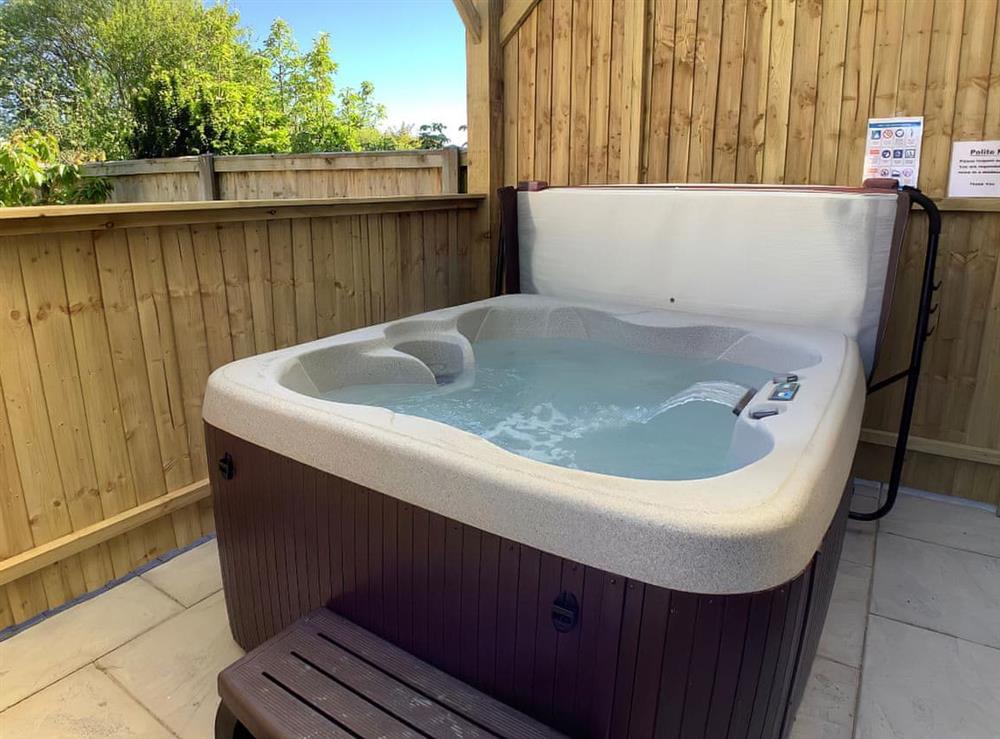 Hot tub at Oakland in Knott End-on-Sea, near Poulton-le-Fylde, Lancashire