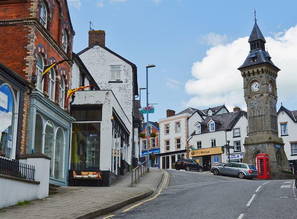 Knighton town centre at Oakland Villas in Hay-on-Wye, Powys
