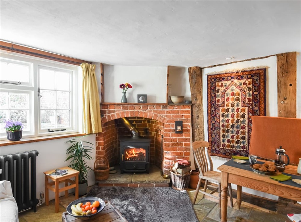 Open plan living space at Oakley Cottage in Bosbury, Herefordshire