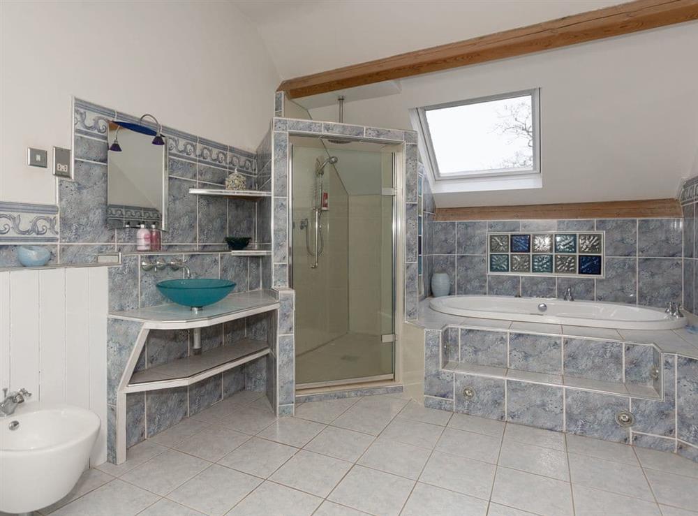 Bathroom with shower at Oakridge in Hinderwell, near Whitby, North Yorkshire