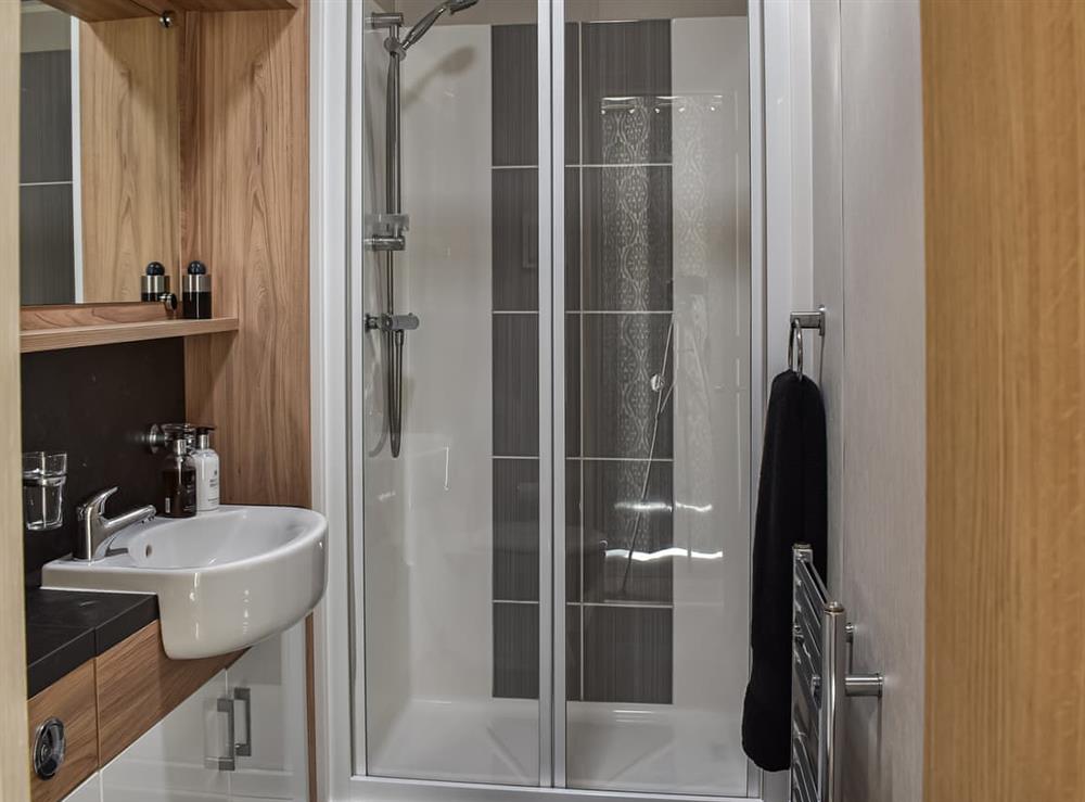 Shower room at Oaks Retreat in Prenteg, near Porthmadog, Gwynedd