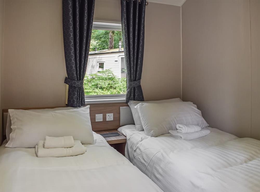 Twin bedroom at Oaks Retreat in Prenteg, near Porthmadog, Gwynedd