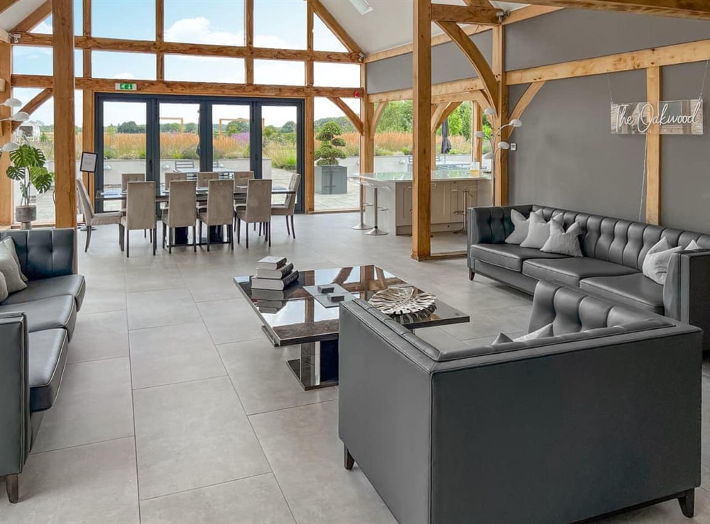 Open plan living space at Oakwood Barn in Ryther, North Yorkshire