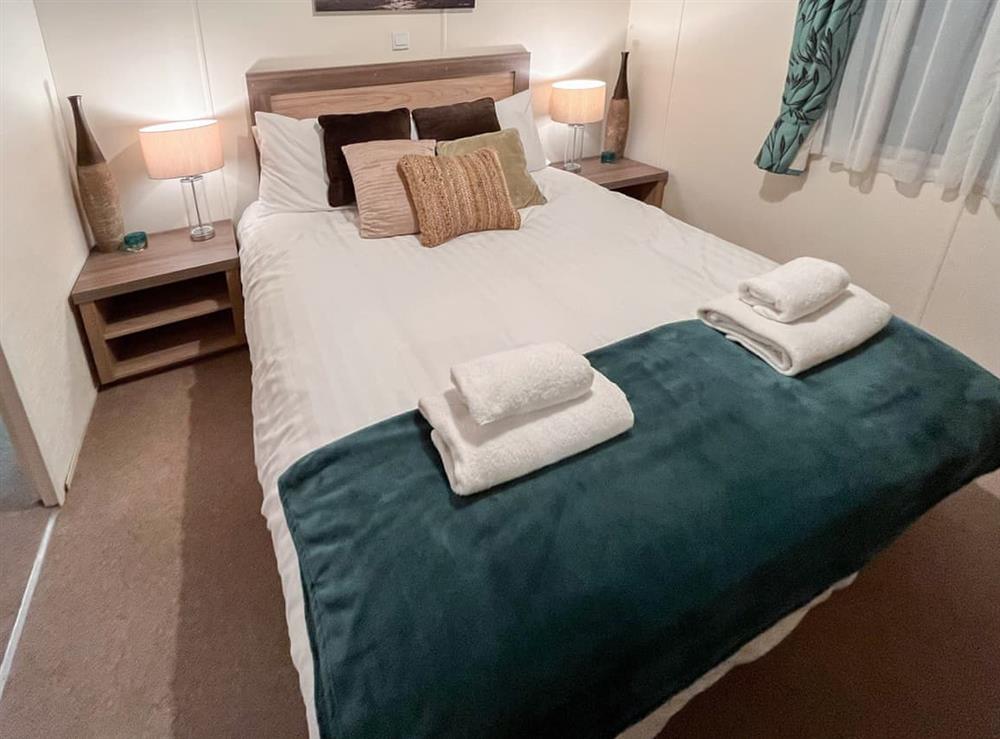 Double bedroom at Oakwood Lodge in Felton, near Morpeth, Northumberland