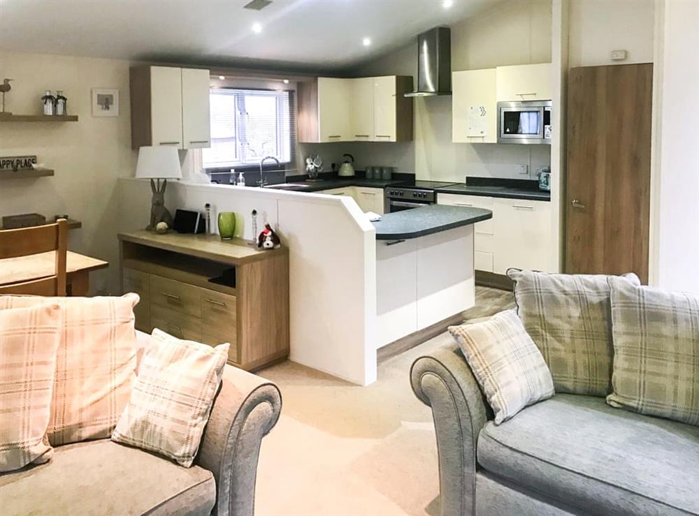 Open plan living space at Oakwood Lodge in Felton, near Morpeth, Northumberland