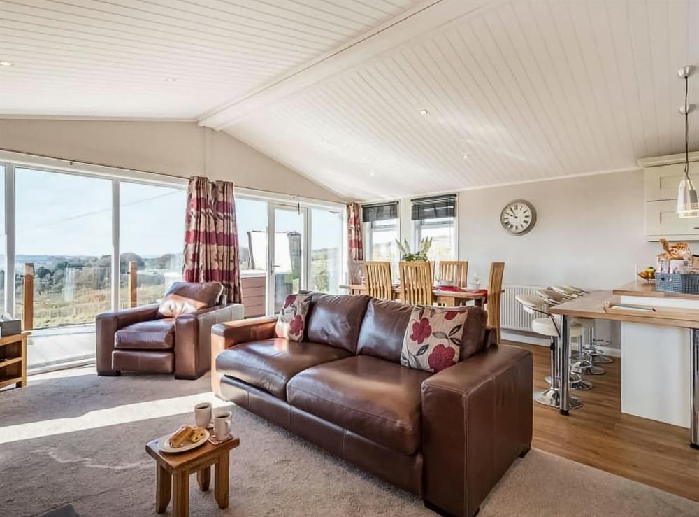 Open plan living space at Oakwood Lodge in Lochwinnoch, Renfrewshire